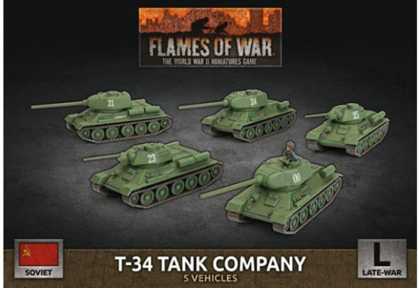 Flames Of War (WWII): (Soviet) T-34 Tank Company (Late War) (x5 Plastic)