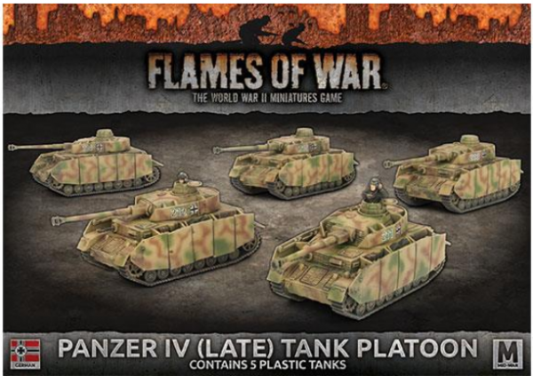 Flames of War: (German) Panzer IV (Late) Tank Platoon (x5 Plastic)