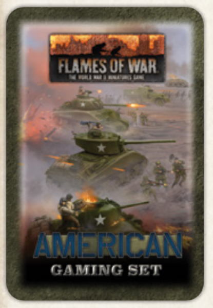 Flames of War: Gaming Tin Set - American (x20 Tokens, x2 Objectives, x16 Dice)