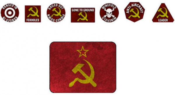 Team Yankee: Gaming Tin Set - Soviet (x20 Tokens, x2 Objectives, x16 Dice)