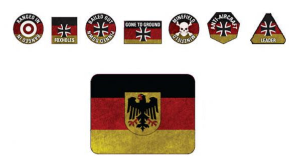 Team Yankee: Gaming Tin Set - West German (x20 Tokens, x2 Objectives, x16 Dice)