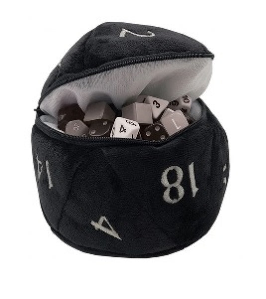 D20 Plush Dice Bag - Black