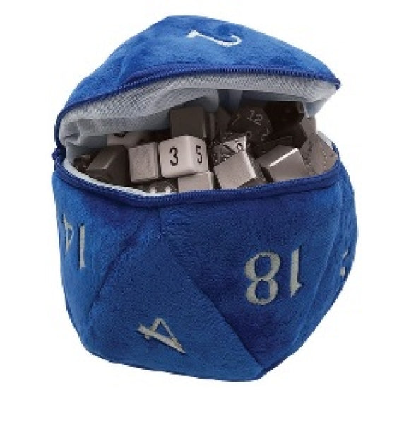 D20 Plush Dice Bag - Blue