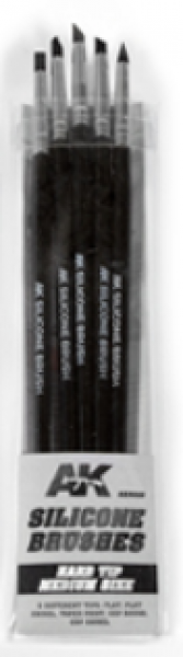 AK-Interactive: Silicone Brushes - Hard Tip, Medium (Set of 5)
