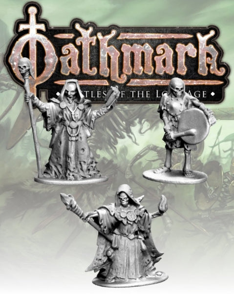 28mm Fantasy: (Oathmark) Necromancers & Skeleton Musician (3)