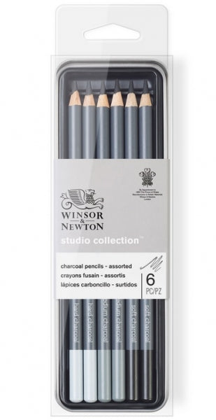 Winsor & Newton: Studio Collection Charcoal Pencil Tin - Assorted (6pc)