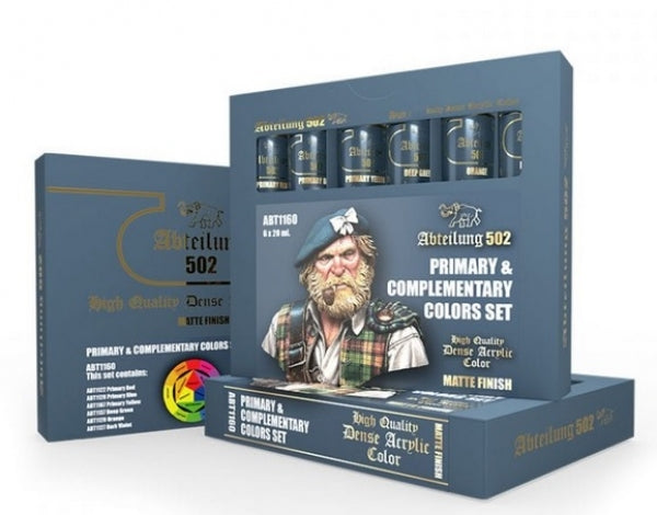 Abteilung 502: High Quality Dense Acrylic Colors - Primary and Complimentary Colors Set
