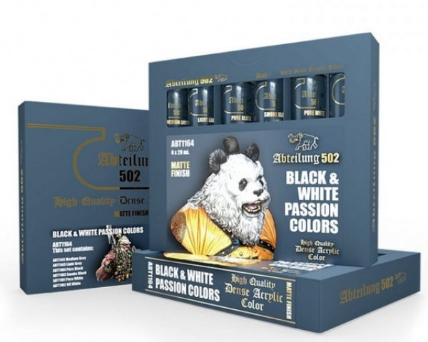 Abteilung 502: High Quality Dense Acrylic Colors - Black and White Passion Colors Set