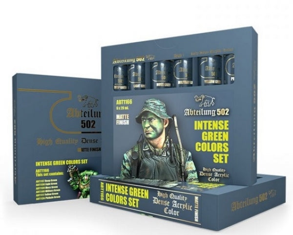 Abteilung 502: High Quality Dense Acrylic Colors - Intense Greens Colors Set