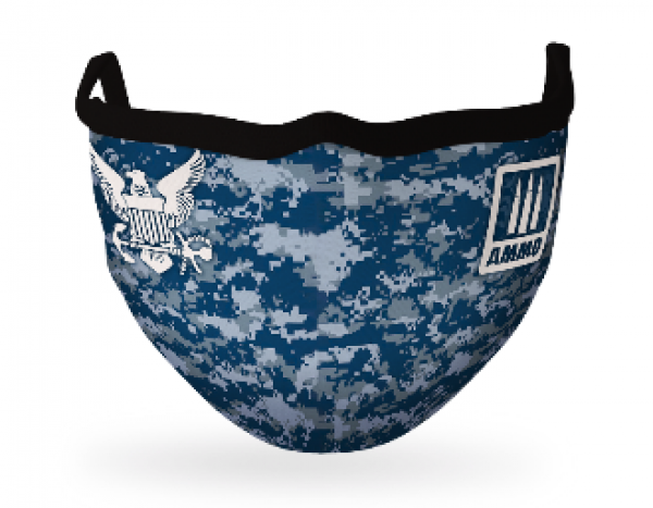 AMMO: Face Mask - Navy Blue Camo (Hygienic protective mask 100% polyester)