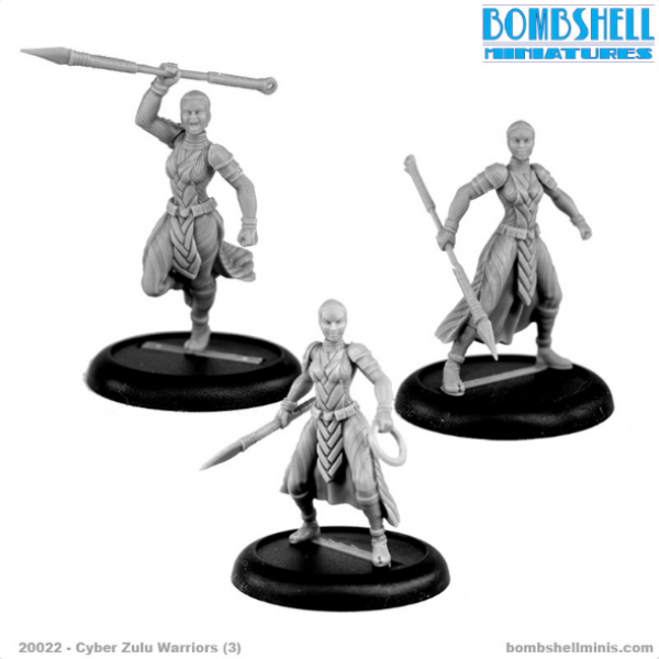 Bombshell Miniatures: Cyber Zulu Warriors (3)
