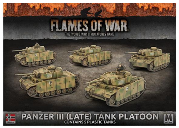 Flames of War: (German) Panzer III (Late) Tank Platoon (x5 Plastic)