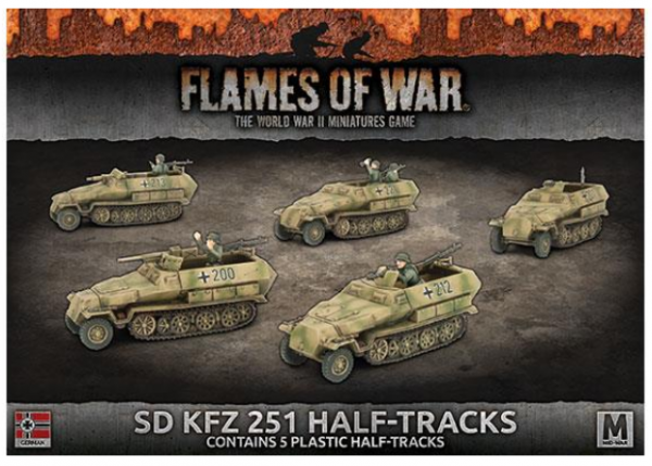 Flames of War: (German) SdKfz 251/C Transport (x5 Plastic)