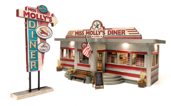Woodland Scenics: Built-&-Ready HO-scale Miss Molly’s Diner