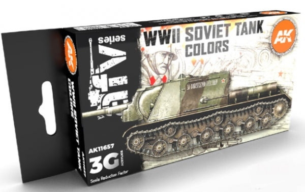 AK-Interactive: 3rd Gen Acrylics - WWII Soviet Tank Colors Set