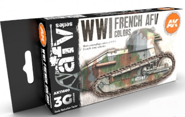 AK-Interactive: 3rd Gen Acrylics - WWI French AFV Colors Set