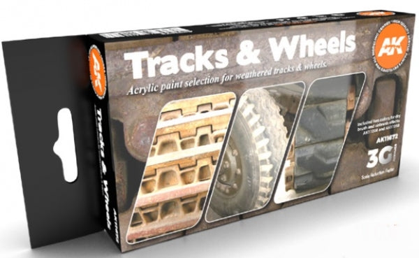 AK-Interactive: 3rd Gen Acrylics - Tracks & Wheels Colors Set