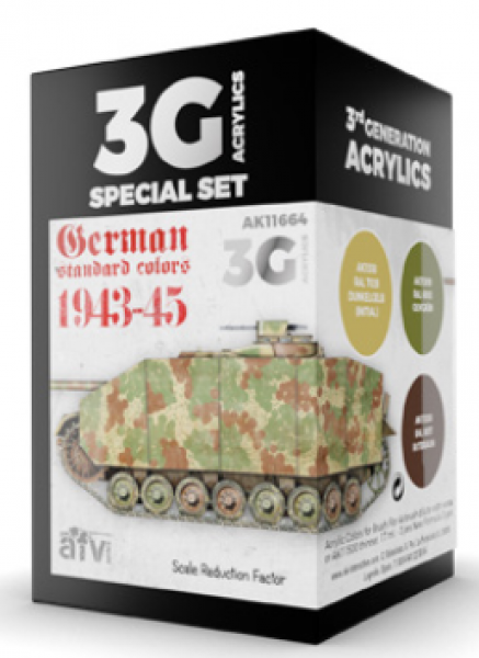AK-Interactive: 3rd Gen Acrylics - German Standard Colors 1943-1945 Set
