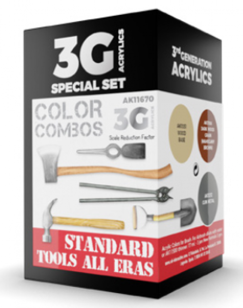 AK-Interactive: 3rd Gen Acrylics - Standard Tools (All Eras) Colors Set