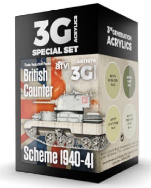 AK-Interactive: 3rd Gen Acrylics - British Caunter Scheme 1940-41 Color Set
