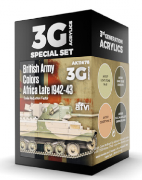 AK-Interactive: 3rd Gen Acrylics - British Army Colors Set (Africa Late 1942-43)