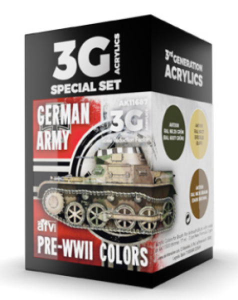 AK-Interactive: 3rd Gen Acrylics - German Army Pre-WWII Colors Set