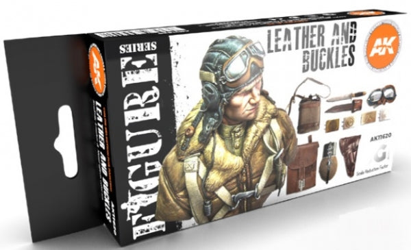 AK-Interactive: 3rd Gen Acrylics - Leather and Buckles Colors Set