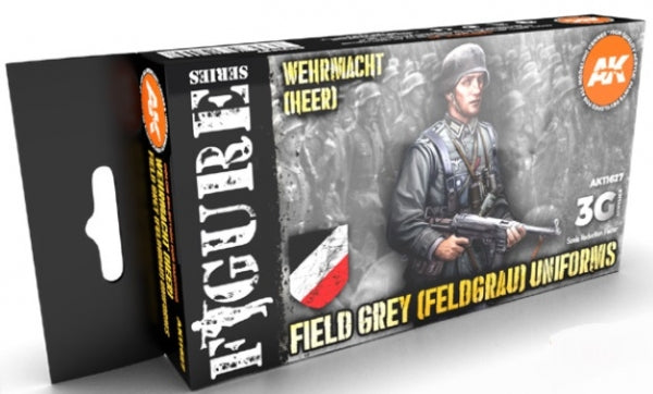AK-Interactive: 3rd Gen Acrylics - Field Grey (Feldgrau) Uniforms Color Set