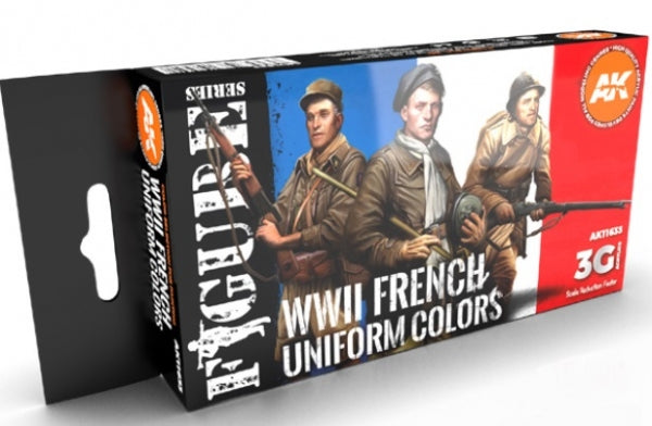 AK-Interactive: 3rd Gen Acrylics - WWII French Uniform Color Set