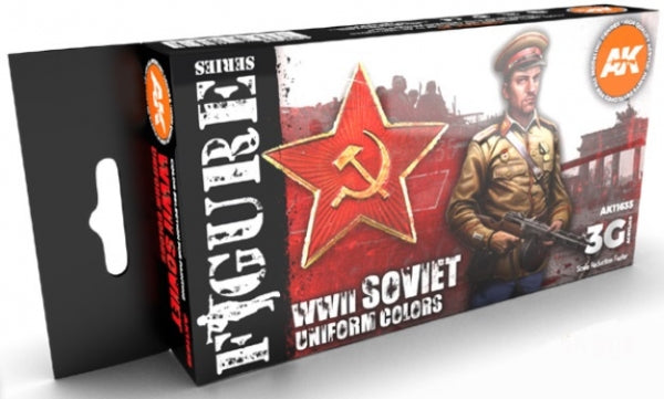 AK-Interactive: 3rd Gen Acrylics - WWII Soviet Uniform Color Set