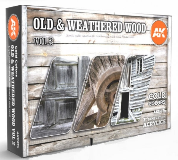 AK-Interactive: 3rd Gen Acrylics - Old & Weathered Wood Vol.2 Colors Set
