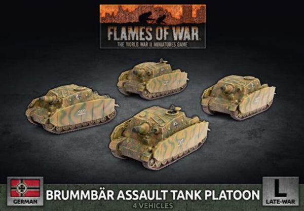 Flames Of War (WWII): (German) Brummbar Assault Tank Platoon (x4)