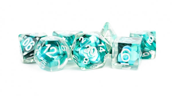 Metallic Dice: 16mm RESIN Polyhedral Dice Set - Mermaid Scales (7)