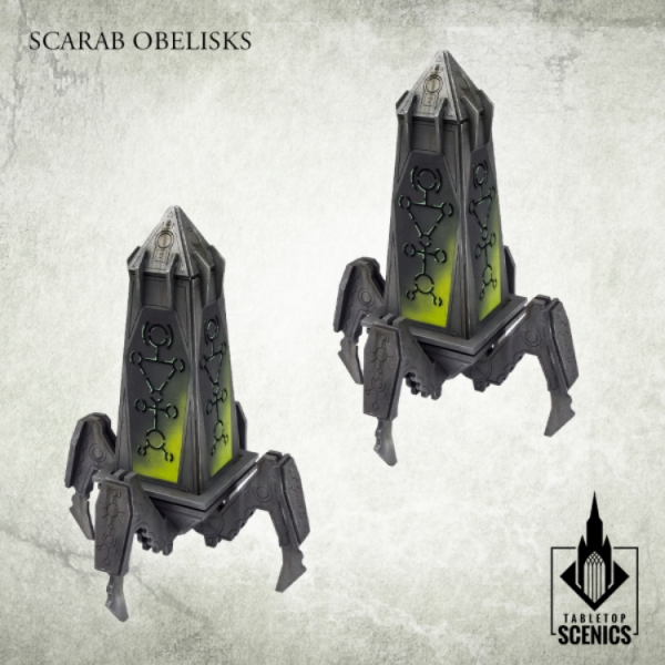 Kromlech Tabletop Scenics: Nekropolis Immortal City - Scarab Obelisks (2)