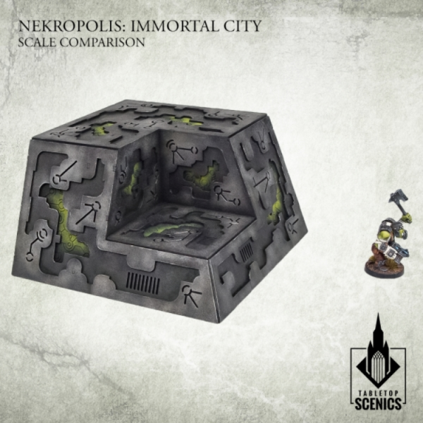 Kromlech Tabletop Scenics: Nekropolis Immortal City - Nekropolis Mastaba Obelisk Corner