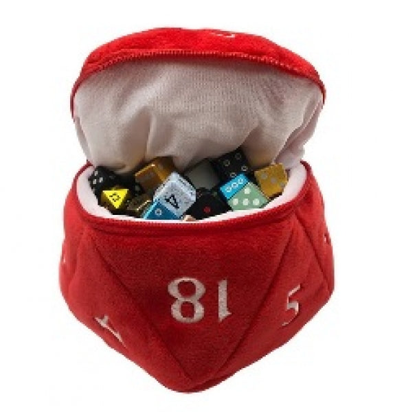 D20 Plush Dice Bag - Red