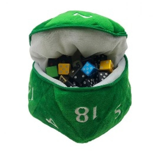 D20 Plush Dice Bag - Green