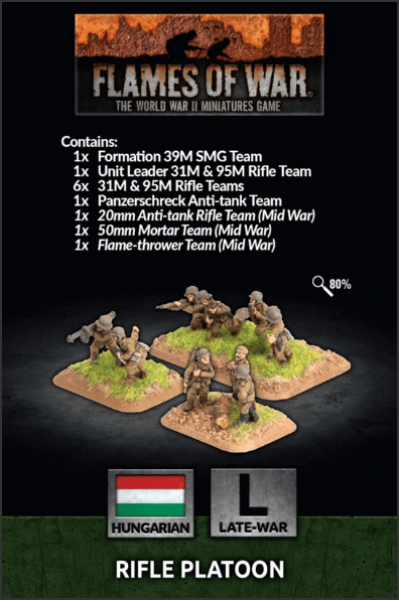 Flames Of War: Hungarian Rifle Platoon (x41 figs)