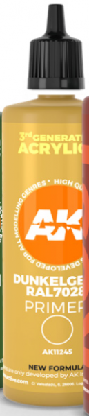 AK-Interactive: (3rd Gen) Dunkelgelb RAL 7028 Dark Yellow Surface Primer (100ml)