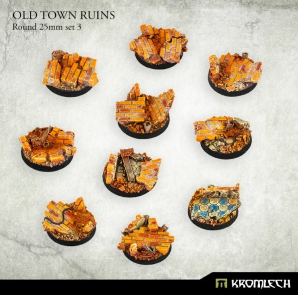 Kromlech Bases: Old Town Ruins Round 25mm Set 3 (10)