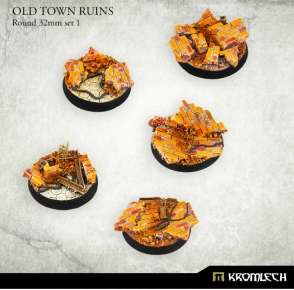 Kromlech Bases: Old Town Ruins Round 32mm Set 1 (5)
