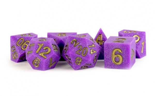 Metallic Dice: 16mm Sharp Edge Silicone Rubber Poly Dice Set (7) - Regal Ricochet