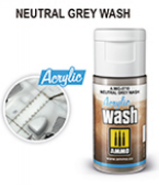 AMMO: Acrylic Washes - Neutral Grey Wash (15mL)