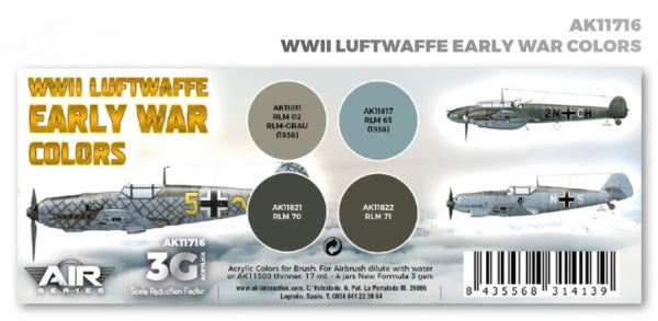 AK-Interactive: 3rd Gen Acrylics - AIR Series WWII Luftwaffe Early War Colors