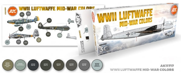AK-Interactive: 3rd Gen Acrylics - AIR Series WWII Luftwaffe Mid-War Colors