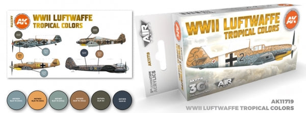 AK-Interactive: 3rd Gen Acrylics - AIR Series WWII Luftwaffe Tropical Colors