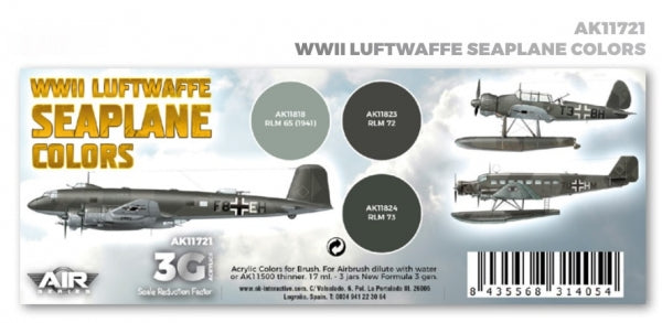 AK-Interactive: 3rd Gen Acrylics - AIR Series WWII Luftwaffe Seaplane Colors