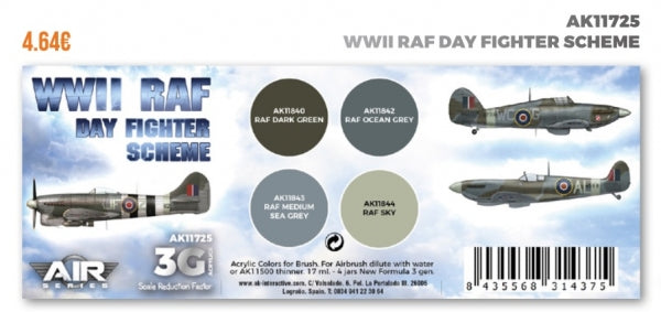 AK-Interactive: 3rd Gen Acrylics - AIR Series WWII RAF Day Fighter Scheme
