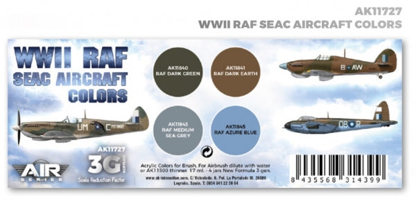 AK-Interactive: 3rd Gen Acrylics - AIR Series WWII RAF SEAC Aircraft Colors