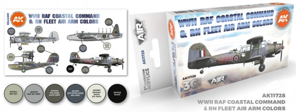 AK-Interactive: 3rd Gen Acrylics - AIR Series WWII RAF Coastal Command & RN Fleet Air Arm Colors